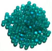 100 6mm Transparent Matte Blue Zircon AB Round Beads